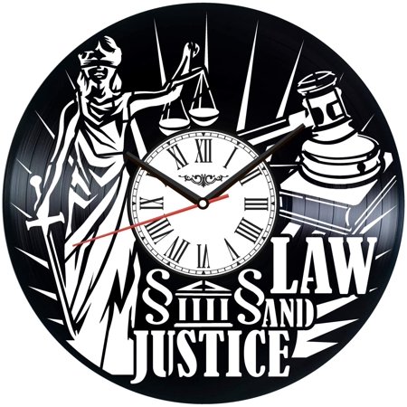 Law and Justice Vinyl Record Wall Clock Retro style Wall clock Silent Home Decor Unique Art Special Home Accessories Creative Personality Gift