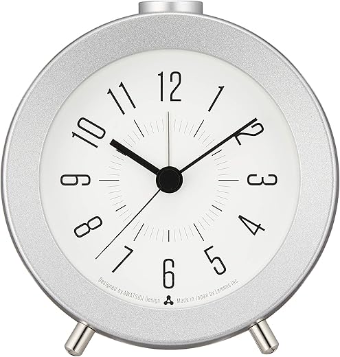 Lemnos Alarm Clock Analog Gigi Alarm Jiji Alarm Silver AWA13-04 SL Lemnos w100 x H107 x D58 mm