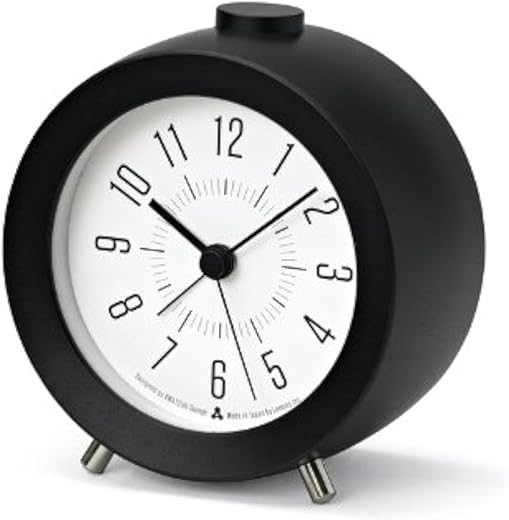 Lemnos Alarm Clock Jiji Alarm Black AWA13-04 BKw100xH107xD58mm