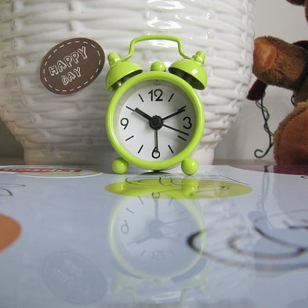 LINMOUA Clock Metal Vintage Alarm Clock Extra Loud Manual Wind Up Analog Retro Backlight Green