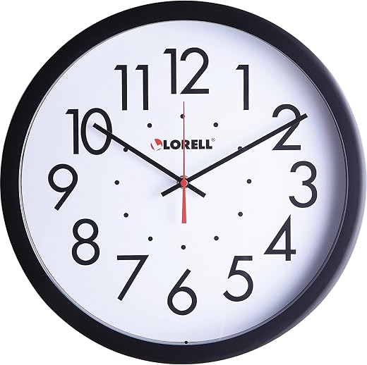 Lorell 61009 Clock, Black