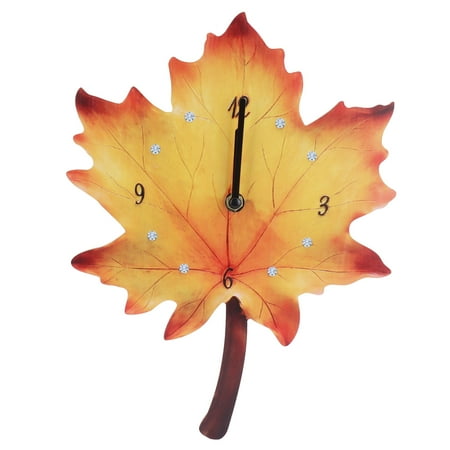 Maple Leaf Shape Wall Clock Living Room Dining Room Decoration Mute Wall Clock Natural Elements Wall Clock Reiche