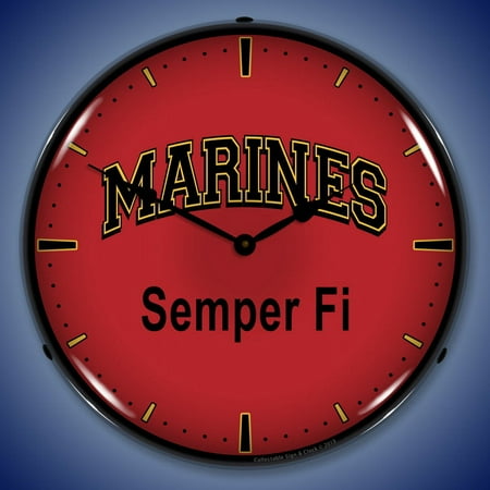 Marines Semper Fi Wall Clock, Lighted