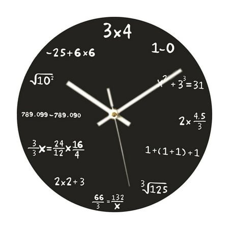 Math Clock Mathematical Equations Wall Clock for Classroom, Home, Office Teacher Gift