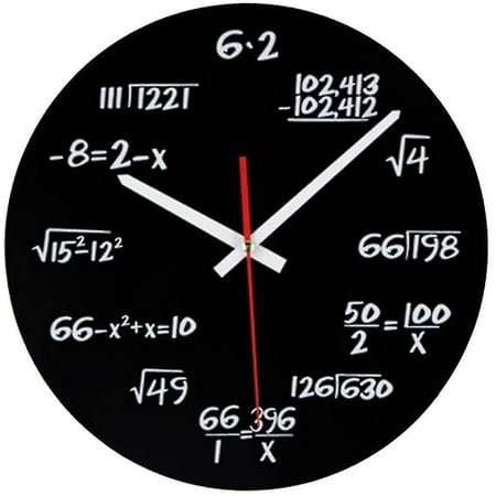 Math Clock, Novelty Wall Clock Unique Wall Clock Mathematical Formula Clock, Simple Math Equation For Classroom, Home, Office Modern Decor (a)