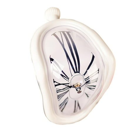 Melting Clock Distorted Wall Clocks Surrealist Dali Style Wall Watch Home Decor White