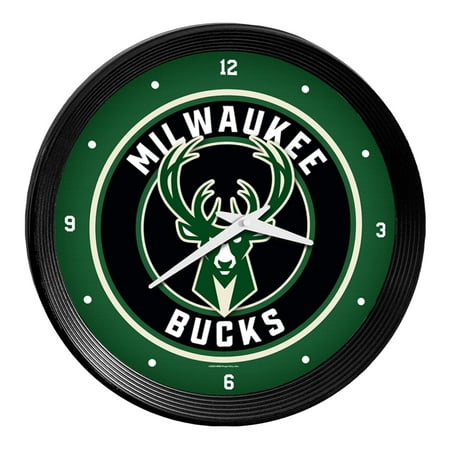 Milwaukee Bucks: Ribbed Frame Wall Clock