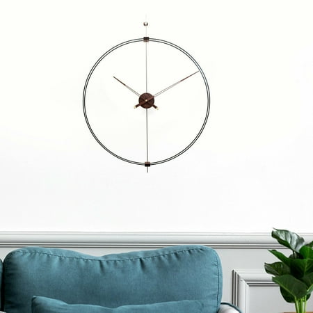 Miumaeov Circle Wall Clock Metal Industrial Modern Decor 60cm