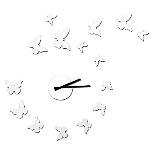 Modern Home Self Adhesive DIY 3D Wall Clock - Mariposa