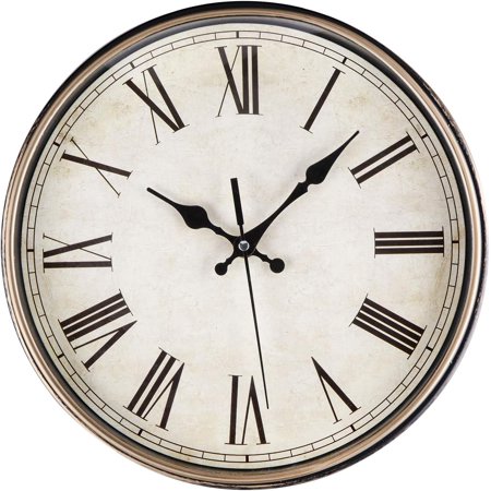 Modern Silent Quartz Wall Clock 30cm Battery Operated with Roman Numerals Vintage Wall Pendulums for Bedroom Home Kitchen Bedroom Office School