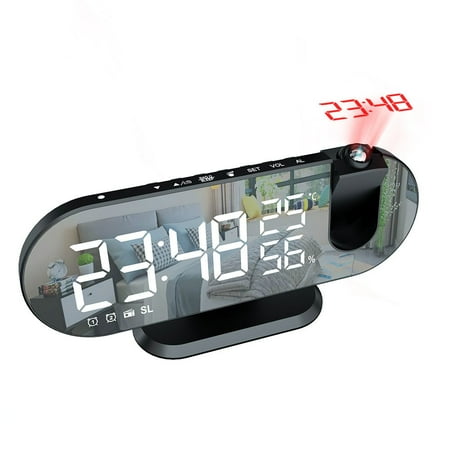 Multi-function large digital display LED mirror red projection clock students special alarm clock