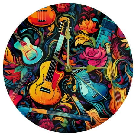 Musical instrument Circular Acrylic Wall Clock - Sleek and Stylish Timepiece for Modern Decor