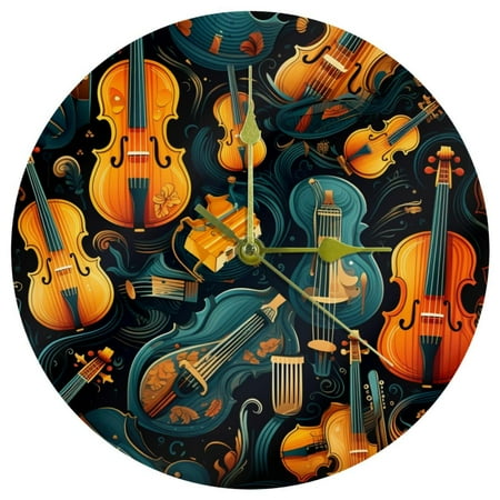 Musical instrument Circular Acrylic Wall Clock - Sleek and Stylish Timepiece for Modern Decor