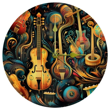 Musical instrument Circular Acrylic Wall Clock - Stylish Home Decor for a Timeless Look