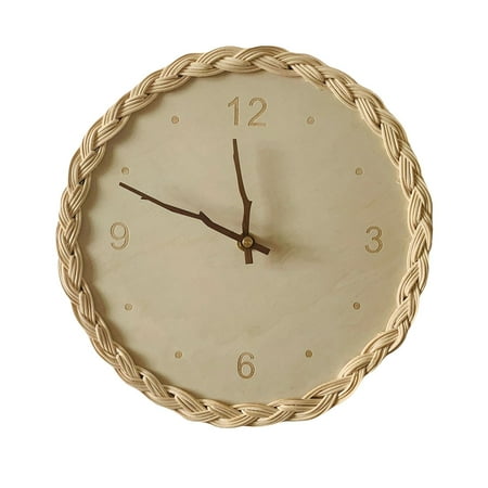 Mutmorningal 1pc Weaving Wall Hanging Clock Household Decorative Hanging Clock Hanging Decor