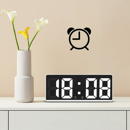 Naxoaeo Clearance Small Digital Alarm Clock for Desk, Plug in Electric Large Numbers Clock Battery Backup for Bedrooms, Loud for Heavy Sleepers - Slim Clock for Table Office Modern Living Room