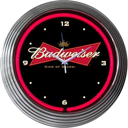 Neonetics Budweiser Bowtie Neon Wall Clock, 15-Inch