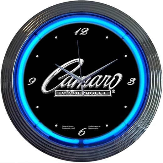 Neonetics Cars and Motorcycles Camaro Neon Wall Clock, 15-Inch