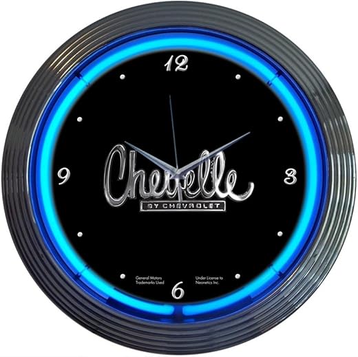 Neonetics Cars and Motorcycles Chevelle Neon Wall Clock, 15-Inch