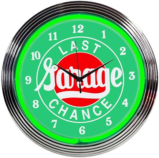 Neonetics Cars and Motorcycles Garage Neon Wall Clock, 15