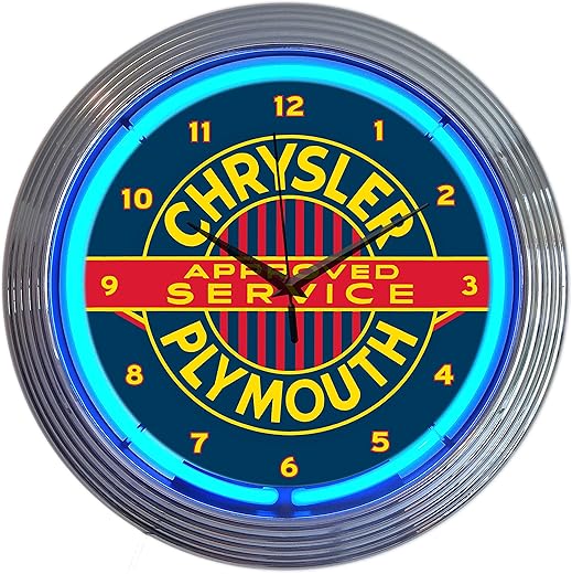 Neonetics Chrysler Plymouth Neon Wall Clock, 15-Inch