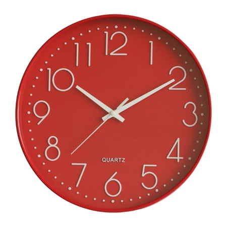 NeveLance 12-Inch Arabic Numeral Design Silent Modern Wall Clock