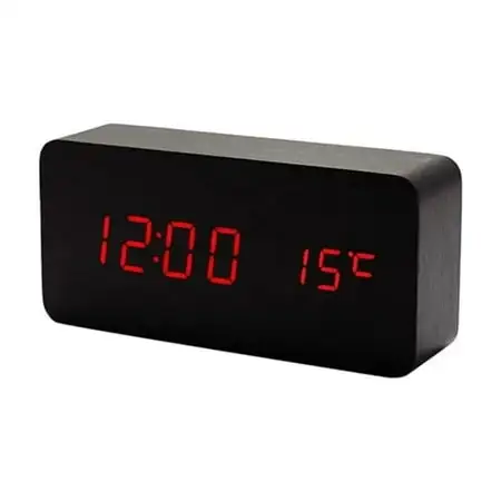 NeveLance Creative voice controlled led wooden clock