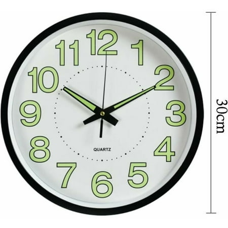 NeveLance Silent Modern Quartz Wall Clock with Fluorescent Pendulum for Home Decor