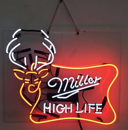 New Miller's High Life Neon Sign Real Glass For Beer Bar Man Cave Pub Store Restaurant Home Wall Window Decor Neon Light 19x15