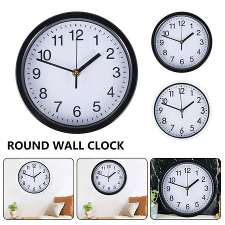 ODOMY Modern Wall Clock, 8 Inch Large Round Silent Non-Ticking Wall Clock, Big Numbers Quartz Wall Clock for Office School Home Living Room Bedroom