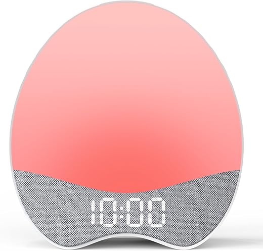 OK to Wake Alarm Clock for Kids, Children's Sleep Trainer, Bedside Dream White Noise Machine, Adjustable Night Light, 12 Soothing Sounds, Nap, Sleep Timer, Dimmable Fabric Display, Bedroom