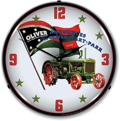 Oliver Hart Tractor LED Lighted Clock