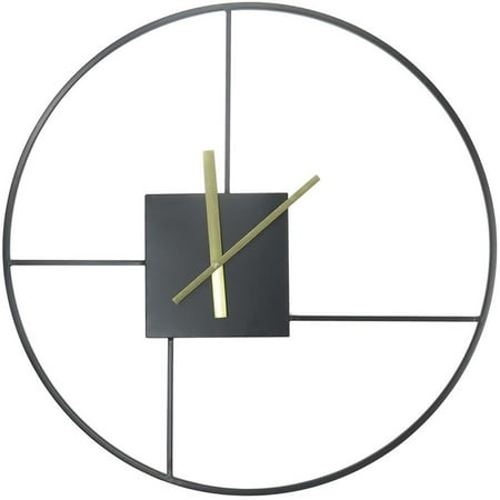 Pemberly Row Modern / Contemporary Metal Wall Clock in Black