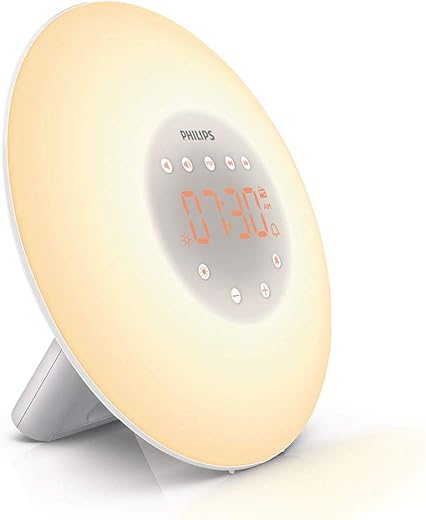 Philips Wake-Up Light Alarm Clock HF3505/01 with Sunrise Simulation - 2 Natural Sounds and Radio