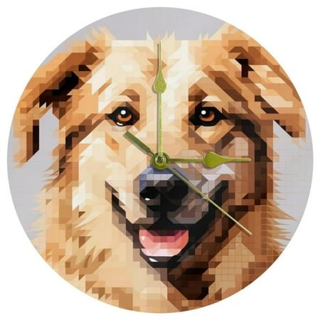 Pixel dog Circular Acrylic Wall Clock - Modern Timepiece with Sophisticated Design & Durable Material