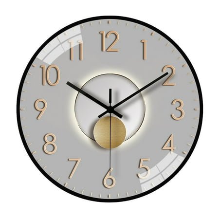 Pnellth 8 Inch Modern Wall Clock Silent Non-Ticking Battery Operated Wall-mounted Clock Living Room Bedroom Kitchen Office Classroom Decor