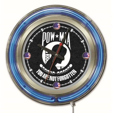 POW/MIA 15 Double Neon Wall Clock