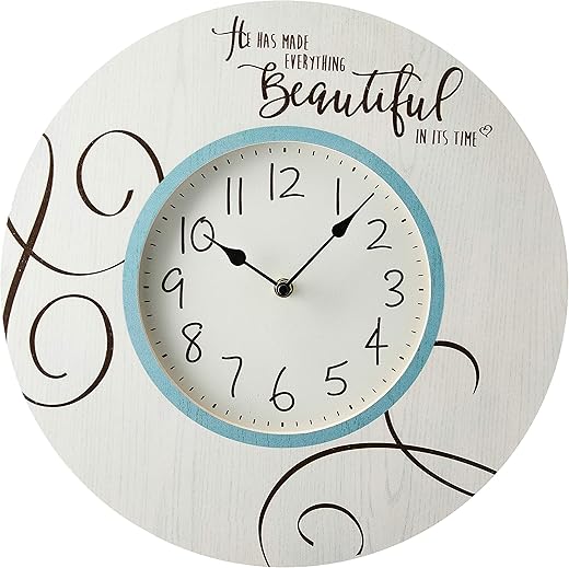 Precious Moments Farmhouse Decor He Has Made Everything Beautiful In Its Time Wood/Metal Wall Clock 189916