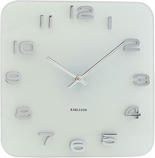 Present Time Karlsson Wall Clock Vintage Glass, White