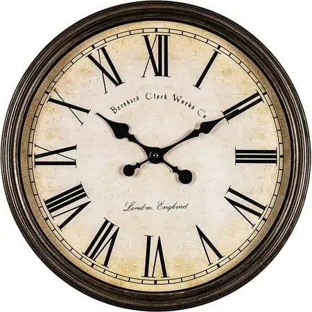 Products Large Decorative Wall Clock 20 Inch Silent Non Ticking Battery Operated Quartz Vintage Stylish with Rustic White Rim for Home Living/Dining Room Kitchen & Over Fireplace