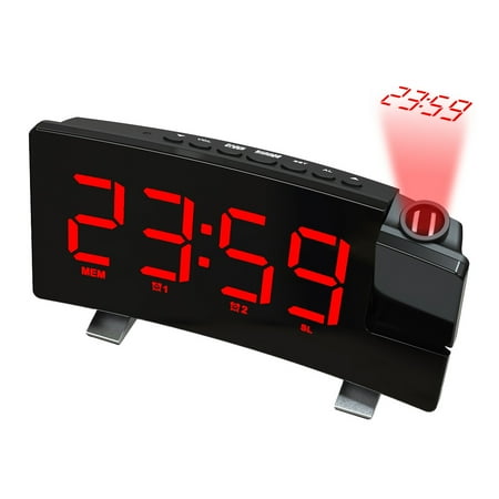 Projection Alarm Clock for Kids Bedroom,Digital Alarm Clock with Projection on Ceiling Wall-red