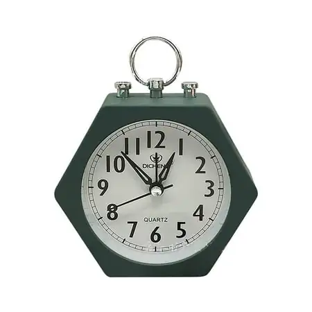 Qepwscx Alarm Clock Silent Non Ticking Small Clock Battery Operated,Simply Design,for Bedroon, Bedside,Desk Children's Bedside Wake-up Alarm Clock-Green