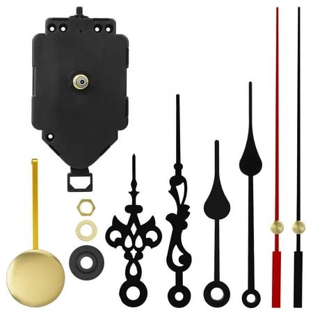 Quartz Pendulum Clock Movement Mechanism, EEEkit DIY Long Shaft Clock Movement Mechanism Battery Operated DIY Repair Parts Replacement with 2 Pairs Hands, Total Shaft Length 23mm/0.9 inch