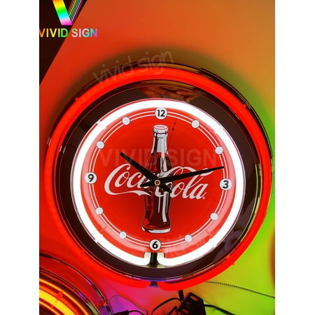 Queen Sense 15 Coca Coke Bottle Neon Clock Wall Clock Man Cave Pub Bar Garage Decor 115CCBNC