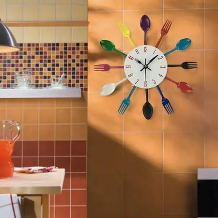 Quistrepon Multicolor Home Decoration Cutlery Kitchen Utensil Spoon fork Clock Wall Clock