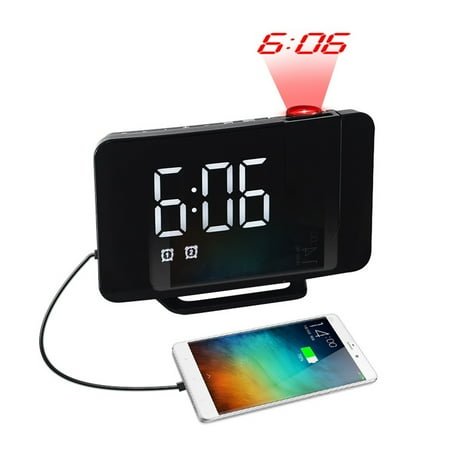 Radio Projection Alarm Large Screen LED Display Electronic Bell Surface Double Alarm Clock ,Simple Alarm Clock