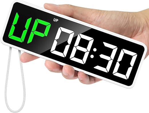 REACHER Portable Gym Timer Clock for Home Garage, Countdown/UP, Stopwatch, Workout Interval Timer with Powerful Battery, Strong Magnet, Adjustable Volume, Digital Fitness Timer Crossfit Boxing HIIT