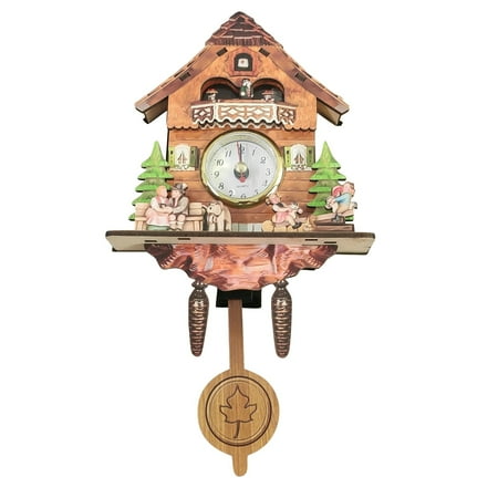 Reduced Price!WINNW Cuckoo Bird Wall Clock Gugu Watching Time Wall Clock Living Room Home Decoration Products,Brown