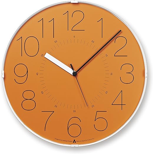 Remnos CARA AWA21-01OR Lemnos Wall Clock, Analog, Color, General Quartz Clock