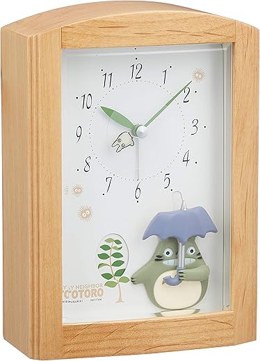 Rhythm My Neighbor Totoro 4RM752MN06 Alarm Clock Music Box with Melody Brown Totoro R752N